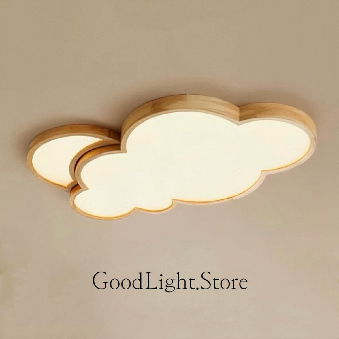 B22 原木雲朵天花燈60-100CM
