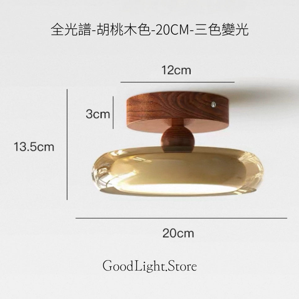B61 法式胡桃木天花燈20CM