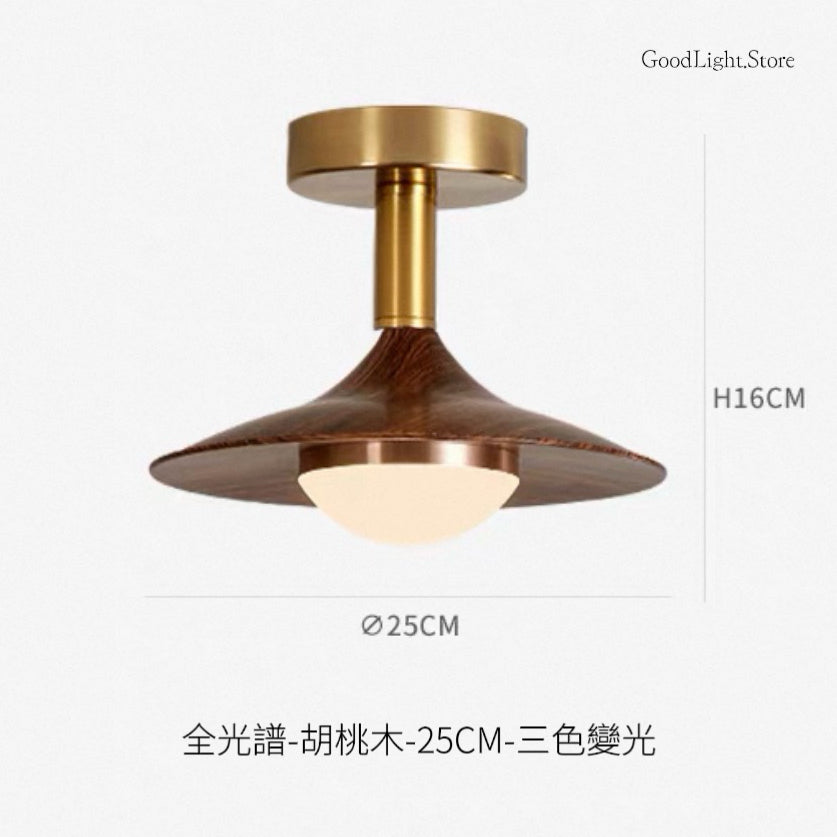 B45 胡桃木天花燈25CM