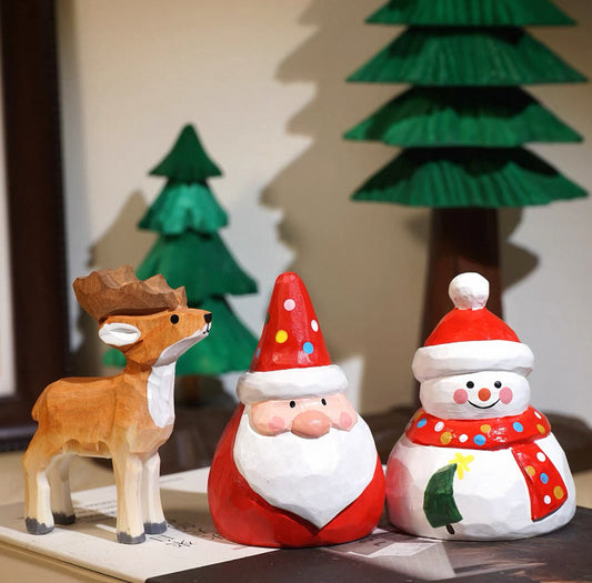 聖誕手製木雕公仔