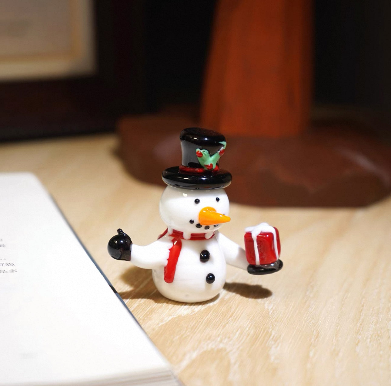 瑜珈聖誕老人琉璃擺件