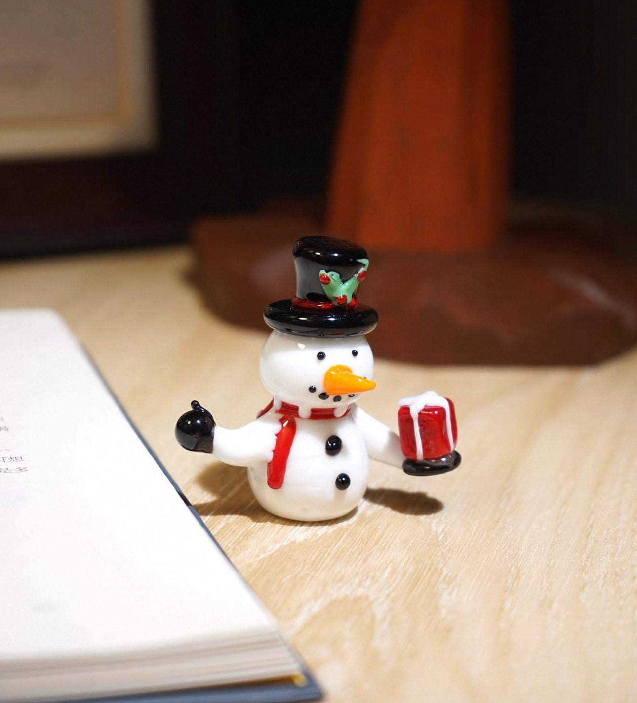 瑜珈聖誕老人琉璃擺件