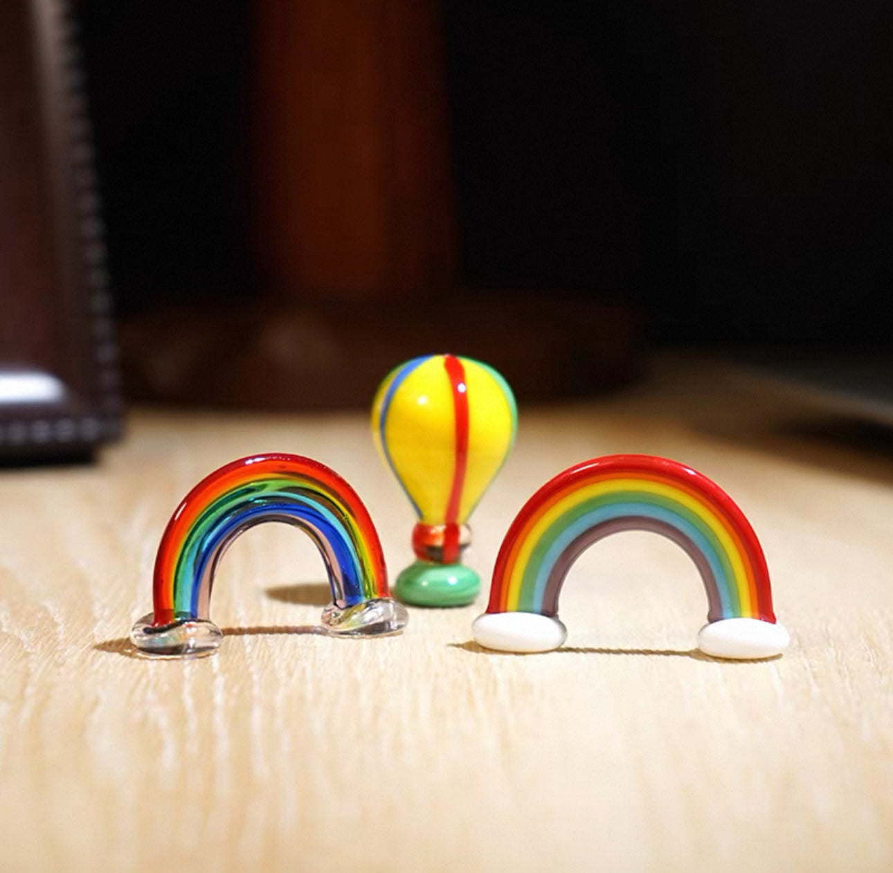 瑜珈聖誕老人琉璃擺件