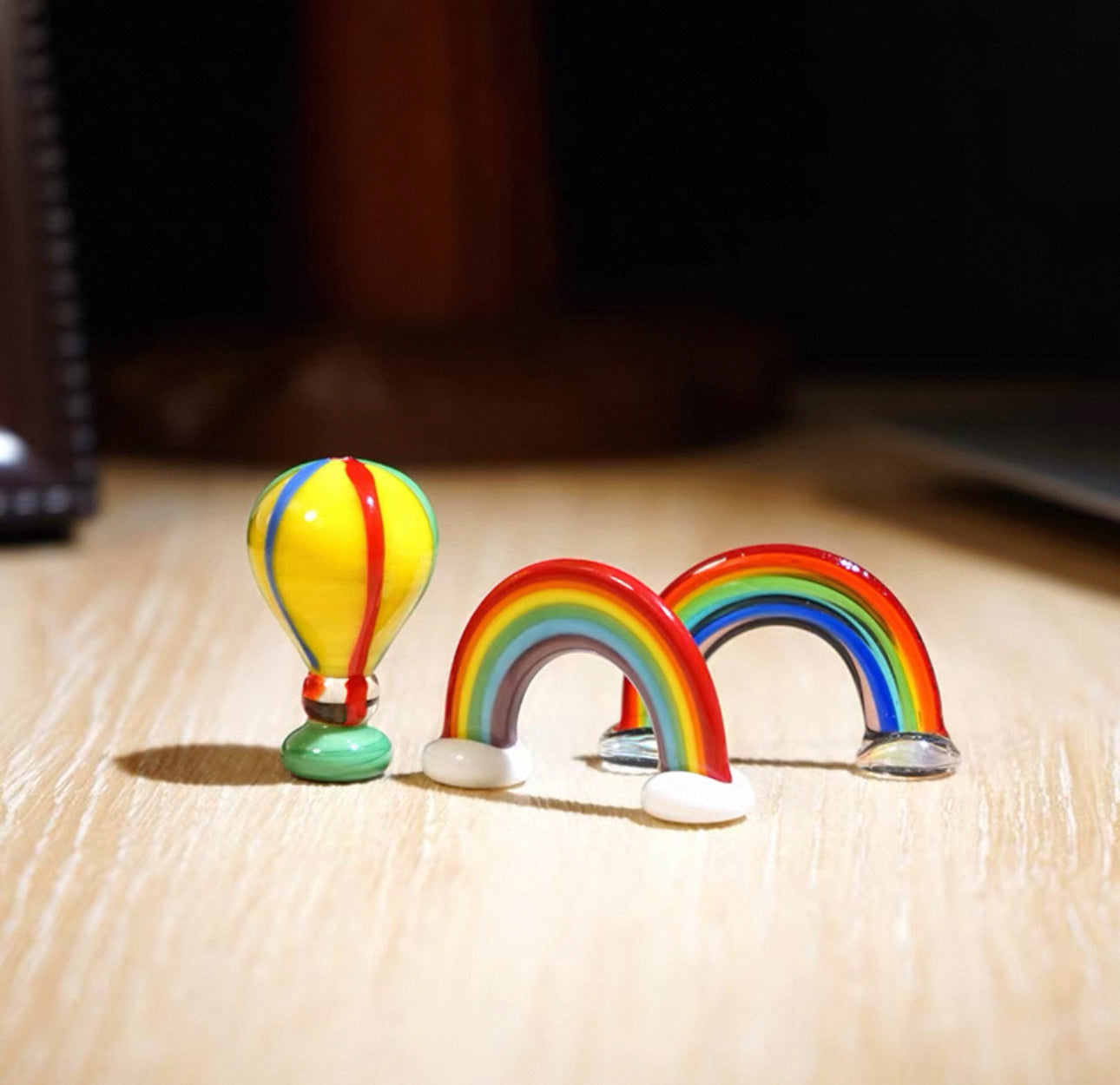 瑜珈聖誕老人琉璃擺件