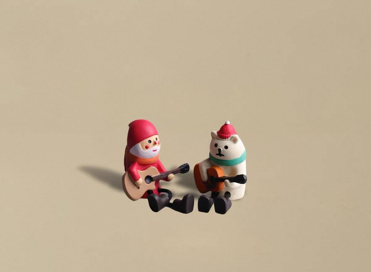 結他聖誕貓咪小擺件