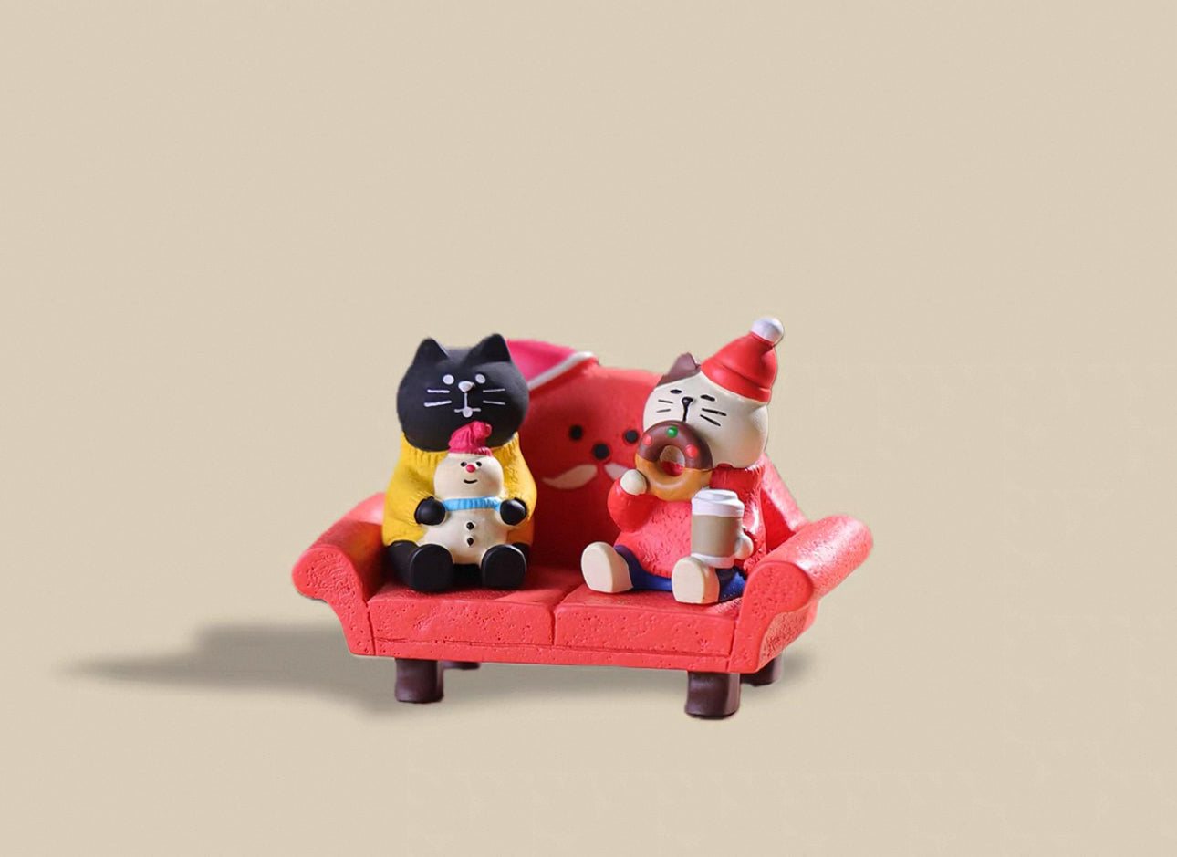 結他聖誕貓咪小擺件