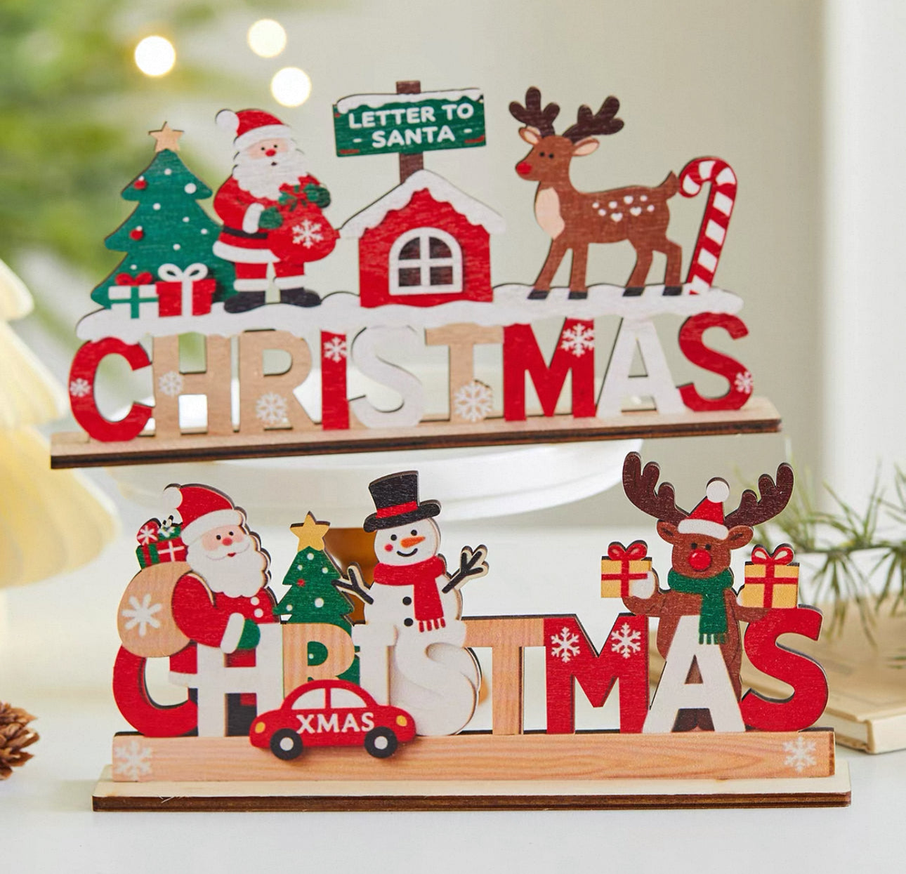 聖誕木質字母牌