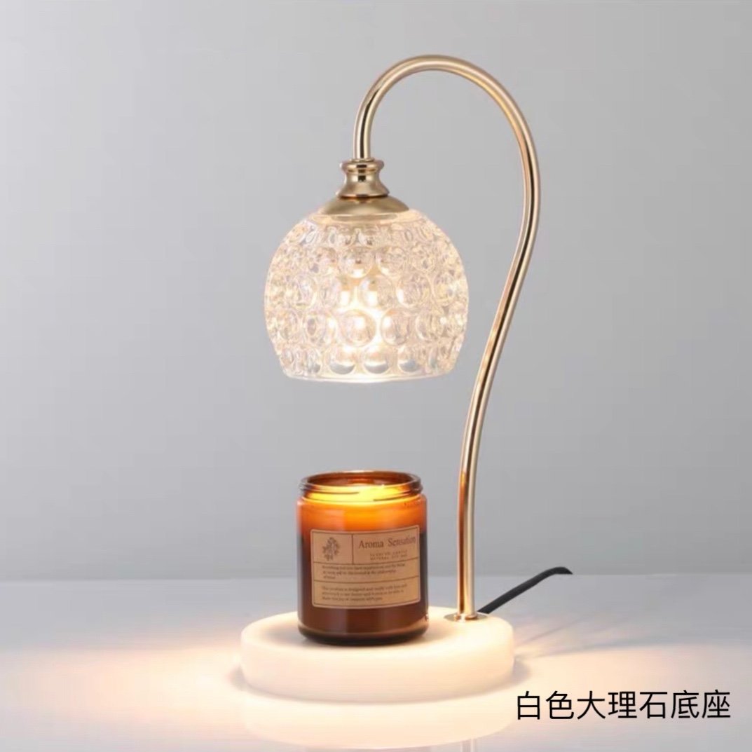 白大理石水晶融蠟燈